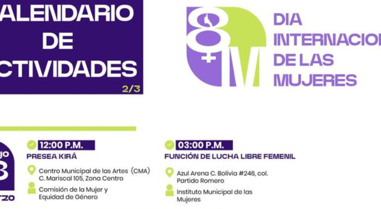 Estas actividades realizará el Instituto de las Mujeres por el 8M ...